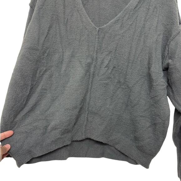 Wilfred Free Aritzia Super Soft V-Neck Sweater Gray Oversized Womens Small - Picture 3 of 7